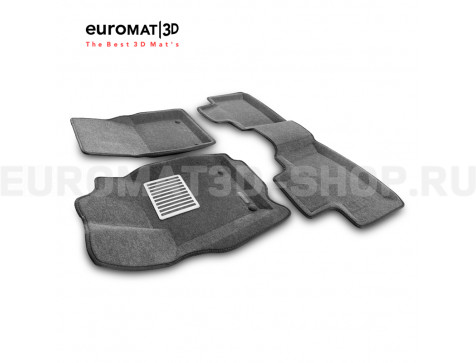 Текстильные 3D коврики Euromat3D Lux в салон для Jeep Grand Cherokee (2010-) № EM3D-002760G (Серые)