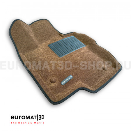 Текстильные 3D коврики Euromat3D Business в салон для Mercedes GLE-Class (W167) (2019-) № EMC3D-003509R Коричневые