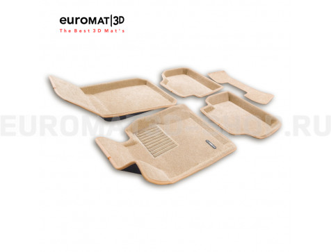 Текстильные 3D коврики Euromat3D Business в салон для Bmw X1 (E84) (2009-2015) № EMC3D-001208T Бежевые
